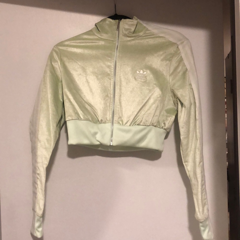 Mint Green Velvet Adidas Tracksuit